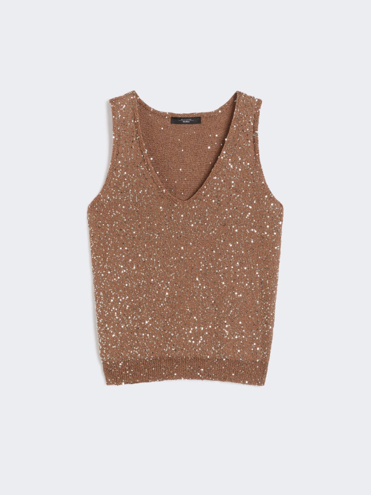Max Mara Weekend Acaici Top In Maglia Con Paillettes 2525366141
