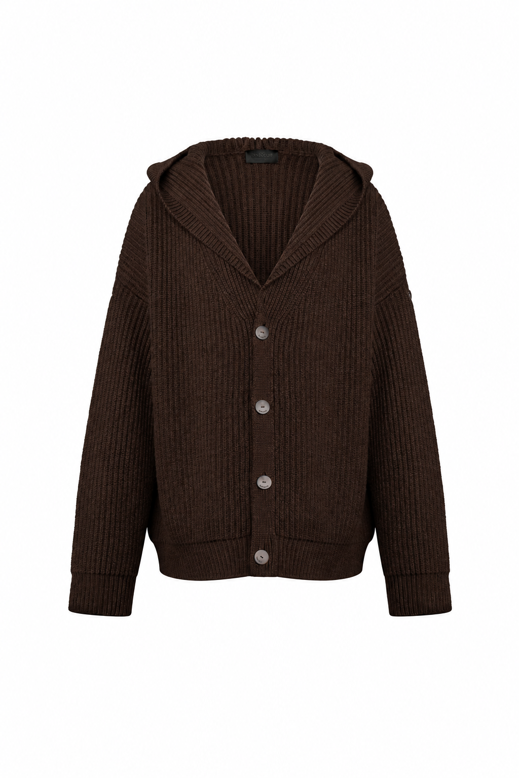 Cardigan fronte con sfondo bianco