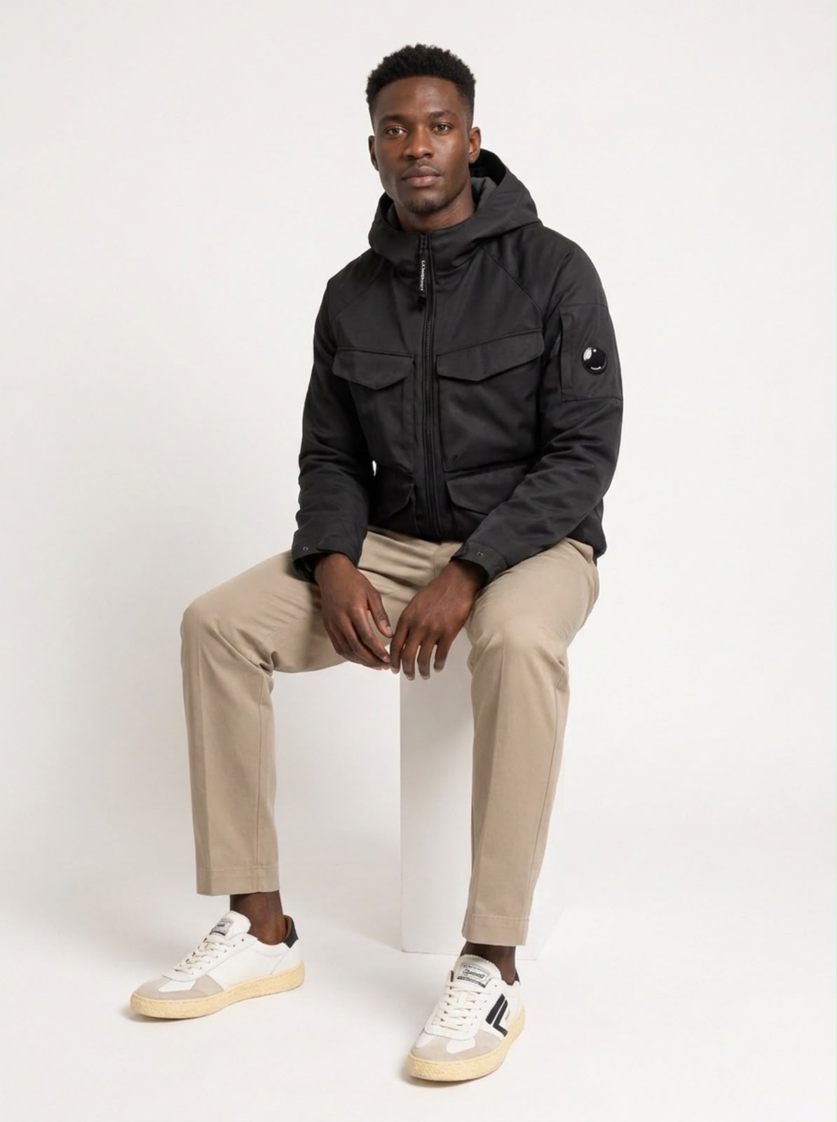 C.P. SHELL-R PADDED HOODED LENS JACKET CP COMPANY